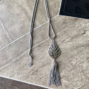 Kendra Scott silver Leaf Necklace